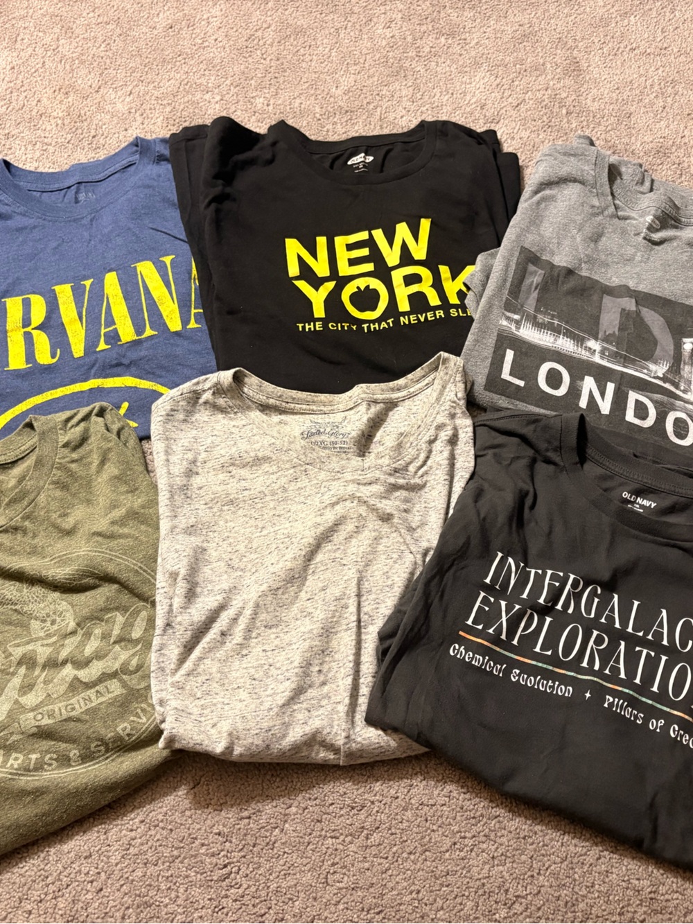 Lot of 6 Men’s XXL T Shirts - Old Navy, Faded Glory, Sonoma